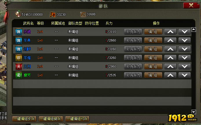 1912yx《三国之志》部队介绍 1912yx《三国之志》部队介绍